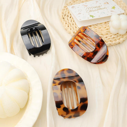 Haarklammern Damen 3 Stück Mittelgroß Leopardenmuster Flach Claw Clip