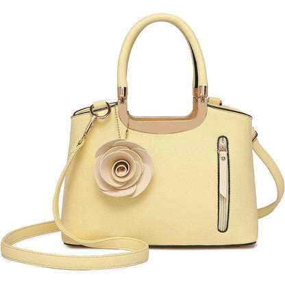 Schwarze Miss Lulu Handtasche Damen Blumen Retro Kunstleder