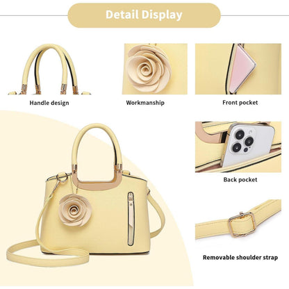 Schwarze Miss Lulu Handtasche Damen Blumen Retro Kunstleder
