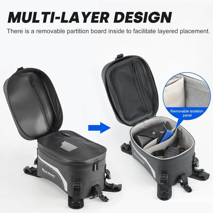 Wasserdichter Motorrad Tankrucksack 8L Universal mit Transparenter Abdeckung