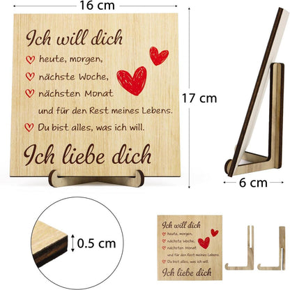 Liebe Holz Schild 16x17cm Partner Geschenk Valentinstag
