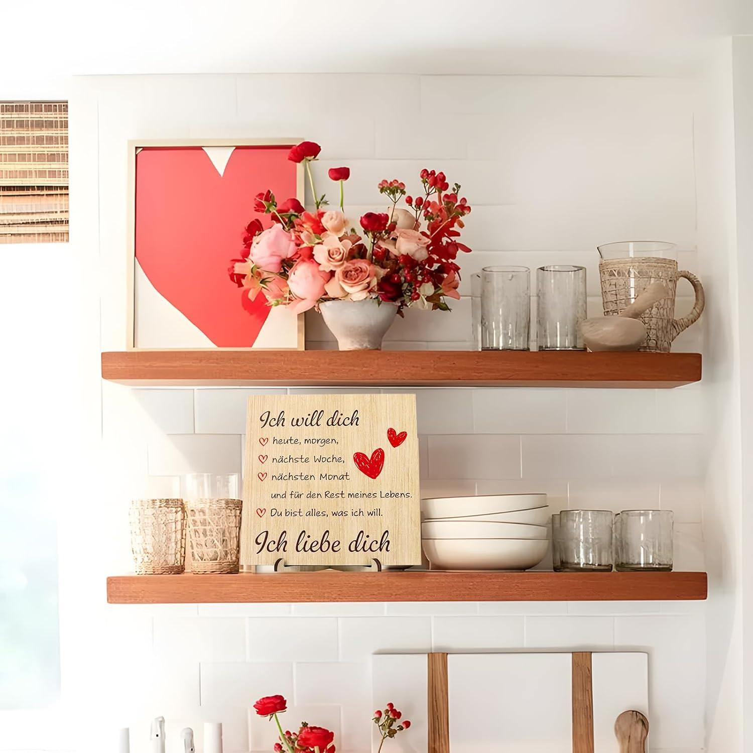 Geschenkpartner Holzschild Liebe 16x17cm Valentinstag Jahrestag