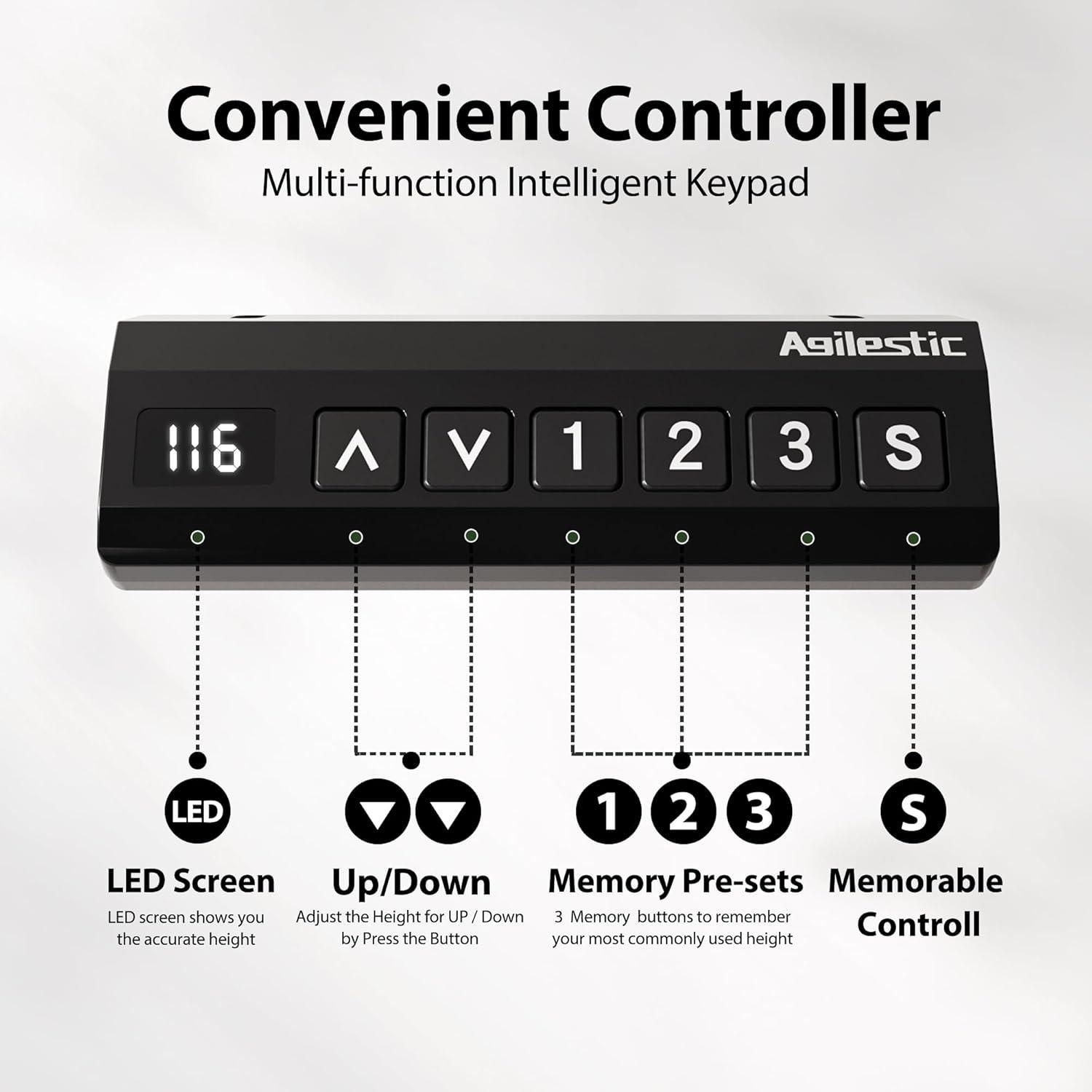 Höhenverstellbarer L-förmiger Schreibtisch 190x155 cm elektrisch höhenverstellbar
