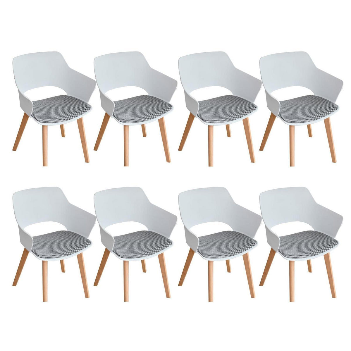 8 Esszimmerstühle Modern Skandinavisch mit Armlehnen Weiß
