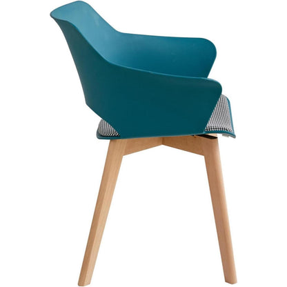 8 Esszimmerstühle Modern Nordic Blau mit Armlehnen