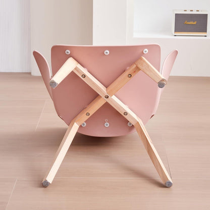 Skandinavische Esszimmerstühle 8er-Set mit Armlehnen Rosa
