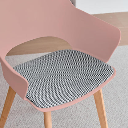 Skandinavische Esszimmerstühle 8er-Set mit Armlehnen Rosa