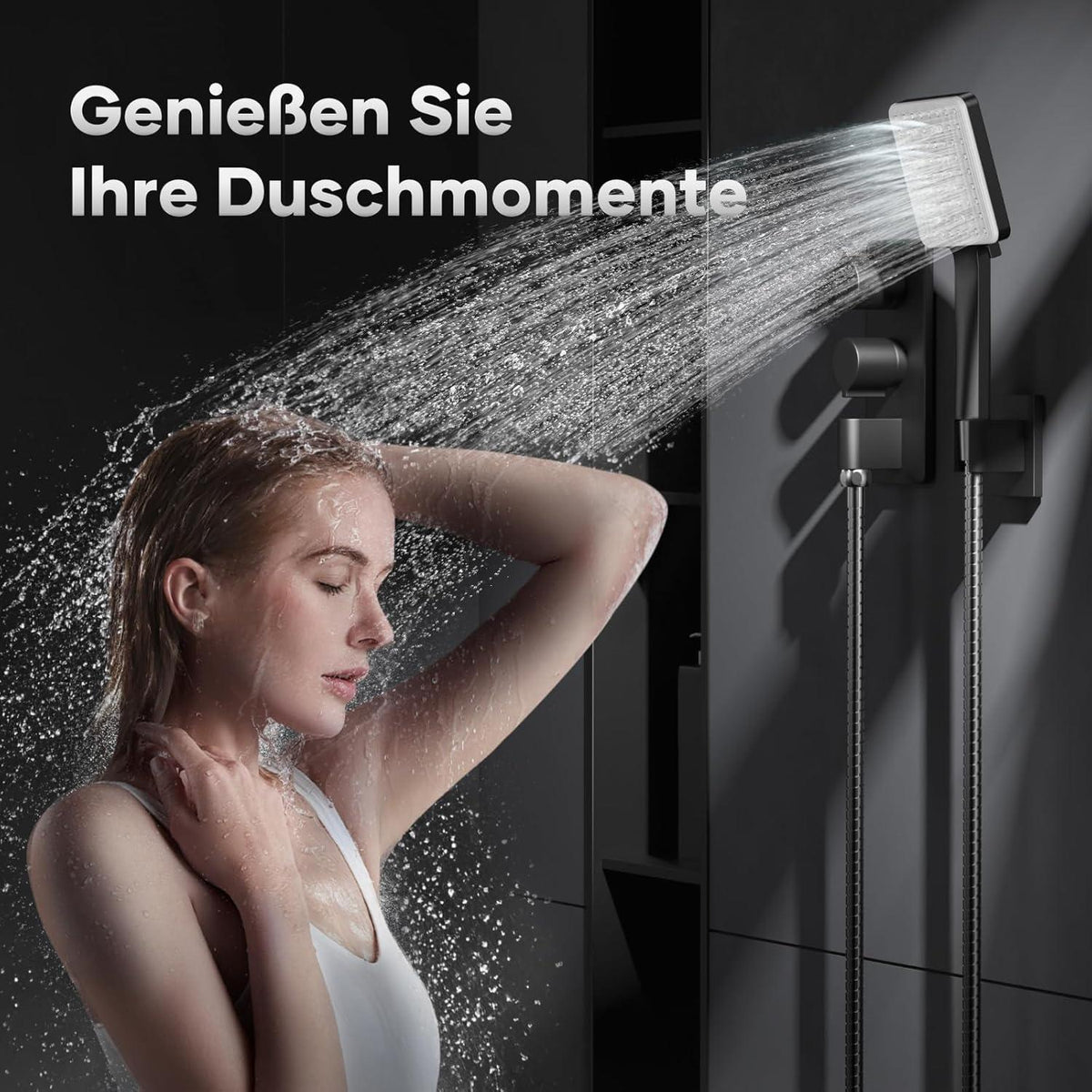 Regendusche Duschkopf mit 6 Strahlarten & Hochdruck