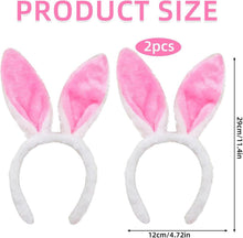 2er Set Rosa Hasenohren Haarreif Plüsch Stirnbänder Ostern