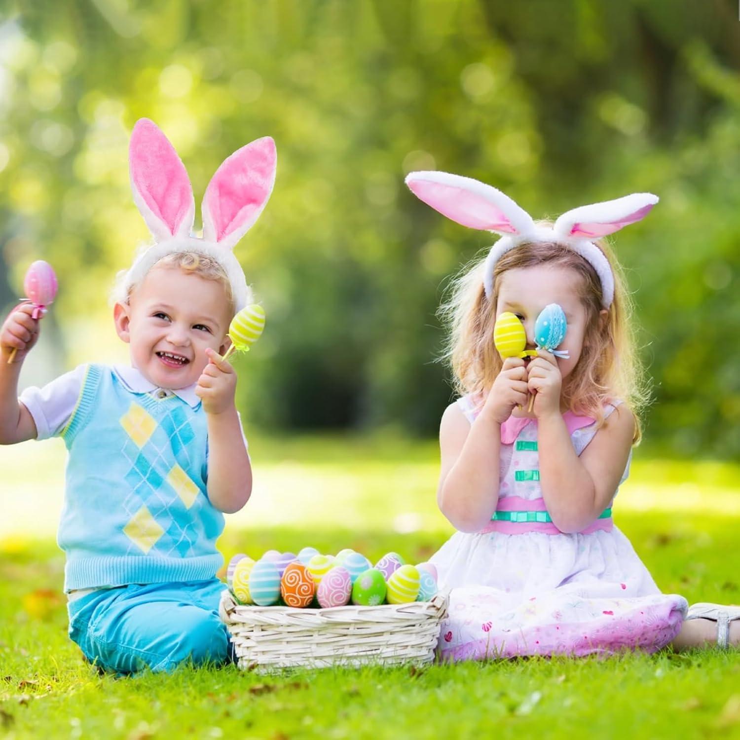 2er Pack Hasenohren Haarreif Plüsch Ostern Party Kostüm Rosa