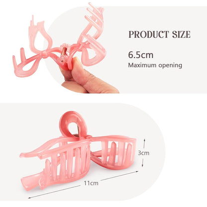 Rosa Schleife Haarspangen Set 4 Stück 11cm für Dickes Langes Haar