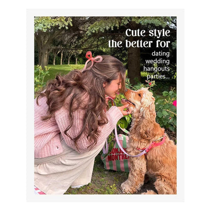 Rosa Schleife Haarklammer 4 Stück Damen Mädchen Groß 11cm