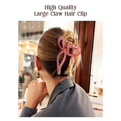 Rosa Schleifen Haarklammer 4 Stück Damen Mädchen Groß 11cm Clamp Claw