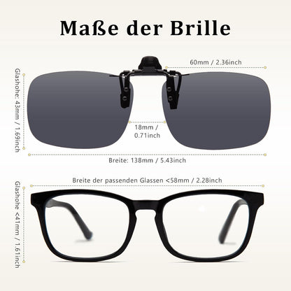 Epavouos Clip-On Polarisierte Sonnenbrille UV400