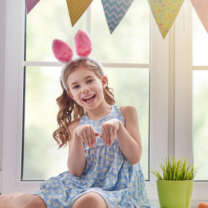2 Stück Hasenohren Kostüme Haarreif Damen Plüsch Stirnbänder Ostern