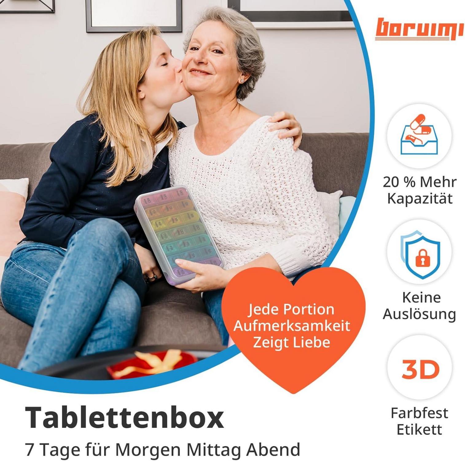 Pillendose 7 Tage Tablettenbox 3 Fächer