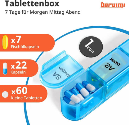 Tablettenbox 7 Tage Pillendose Medikamentenbox 3 Fächer