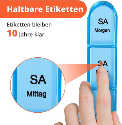 Tablettenbox 7 Tage Pillendose klein, Tag für Tag unterwegs