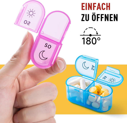 Tablettenbox 7 Tage BPA-Frei Pillendose Schwarz Große Kapazität