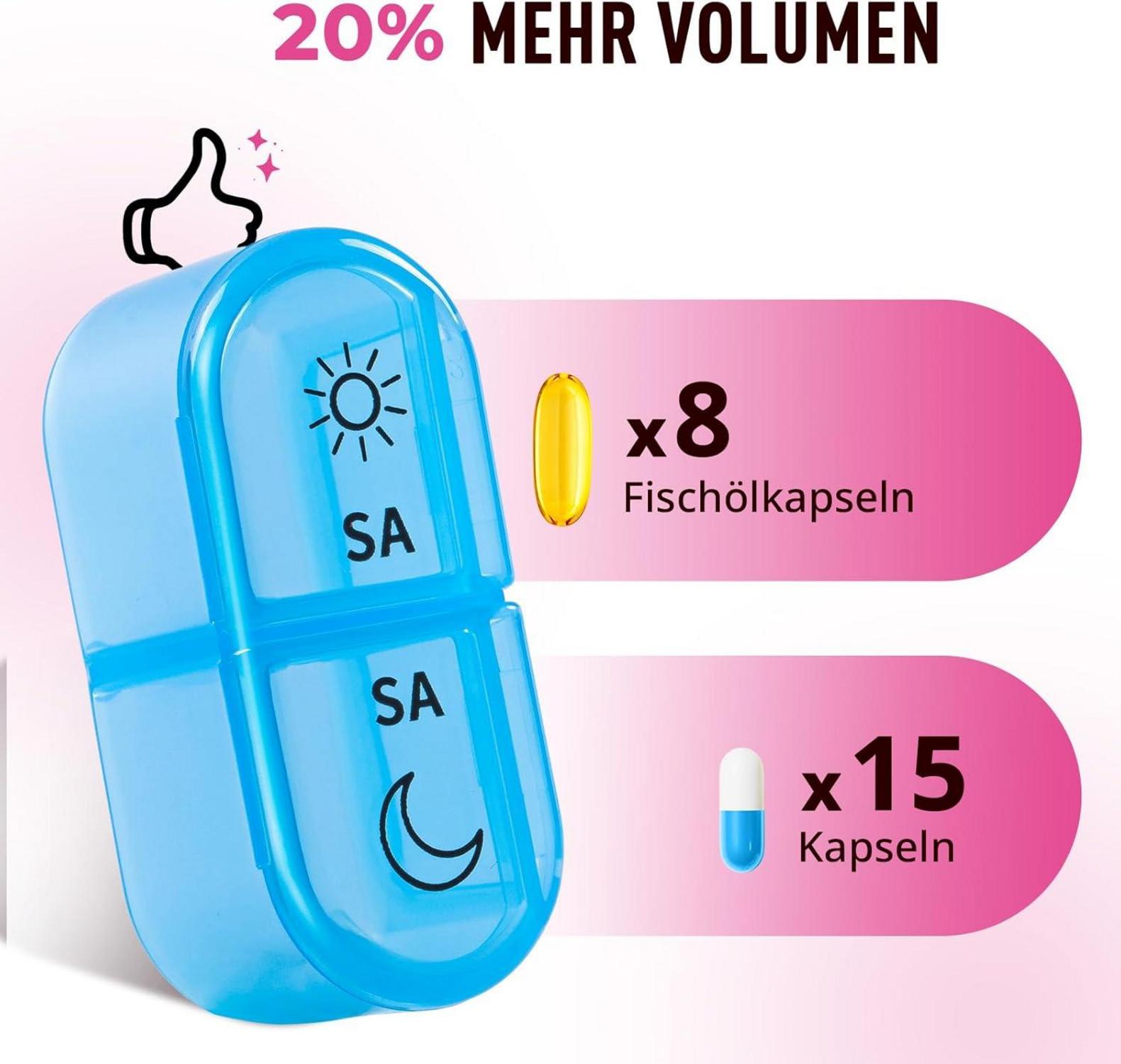 Tablettenbox 7 Tage BPA Frei Pillendose Klein & Groß Fächer