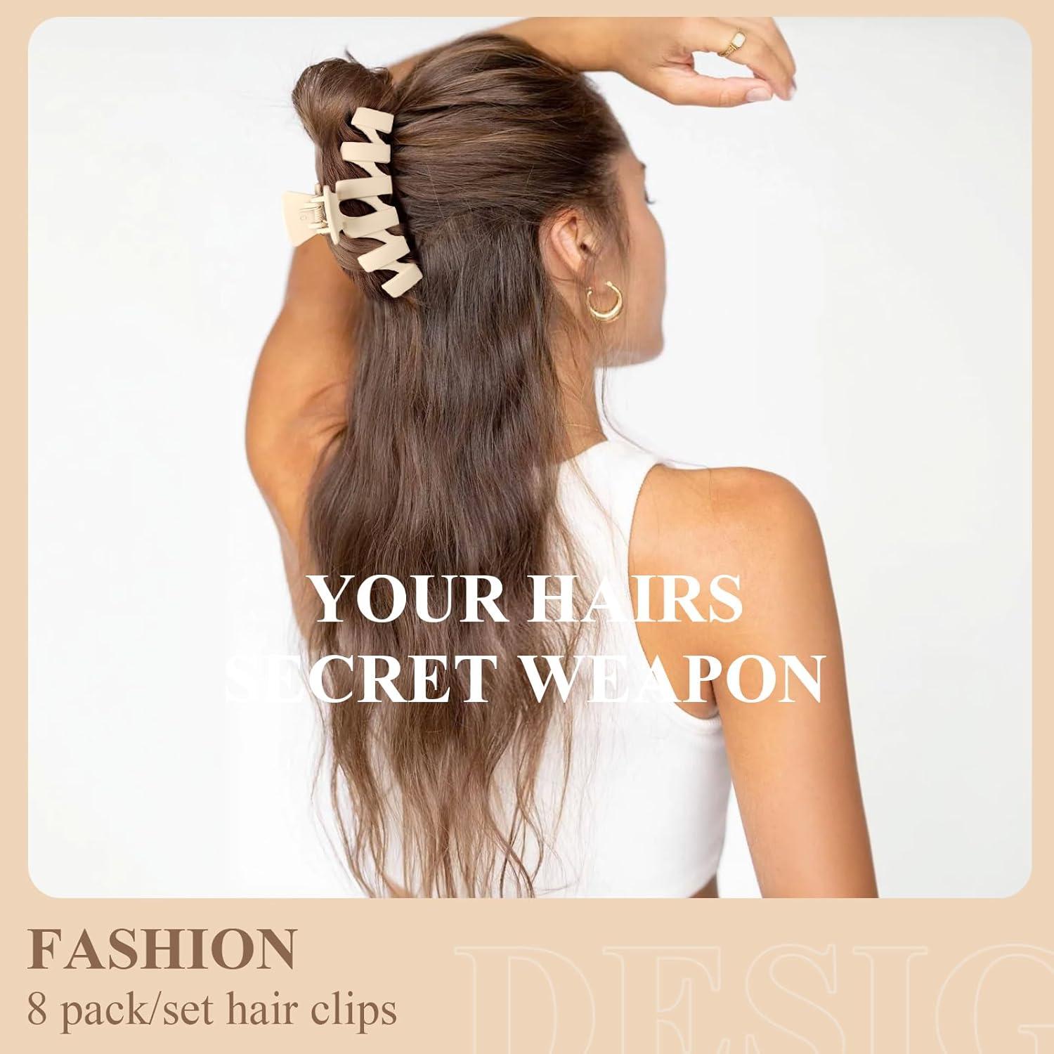 8er Matte Haarklammer Set für Damen - Große Haarspangen für