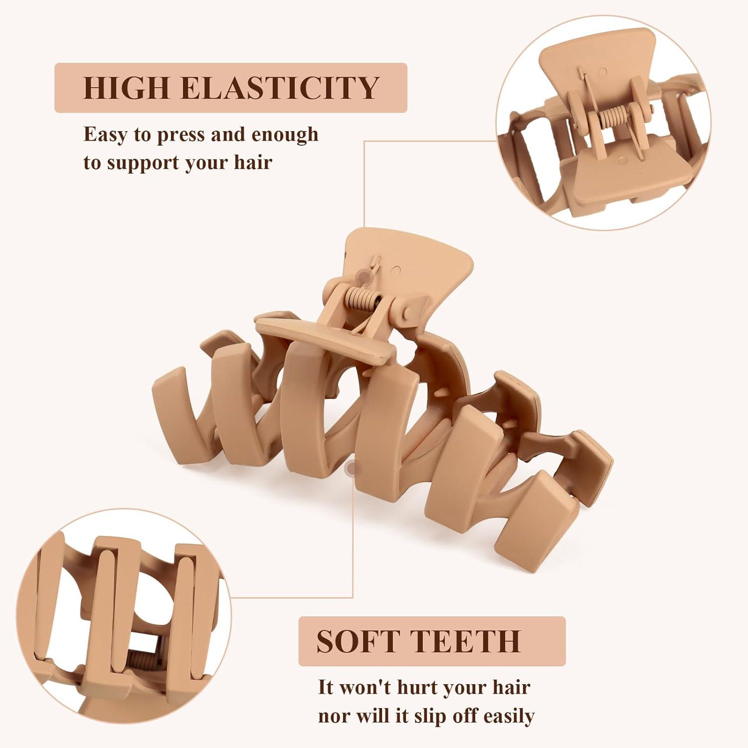 8 Stück Matte Haarklammer Groß Damen Haarspangen Rutschfest Hair Clips French