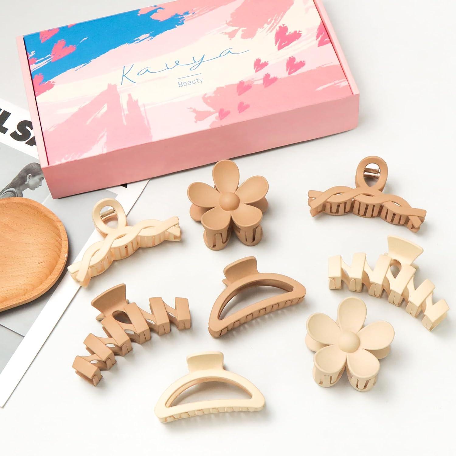 8 Stück Matte Haarklammer Groß Damen Haarspangen Rutschfest Hair Clips French