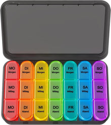 Tablettenbox 7 Tage Medikamentenbox 3 Fächer Pillendose Schwarz