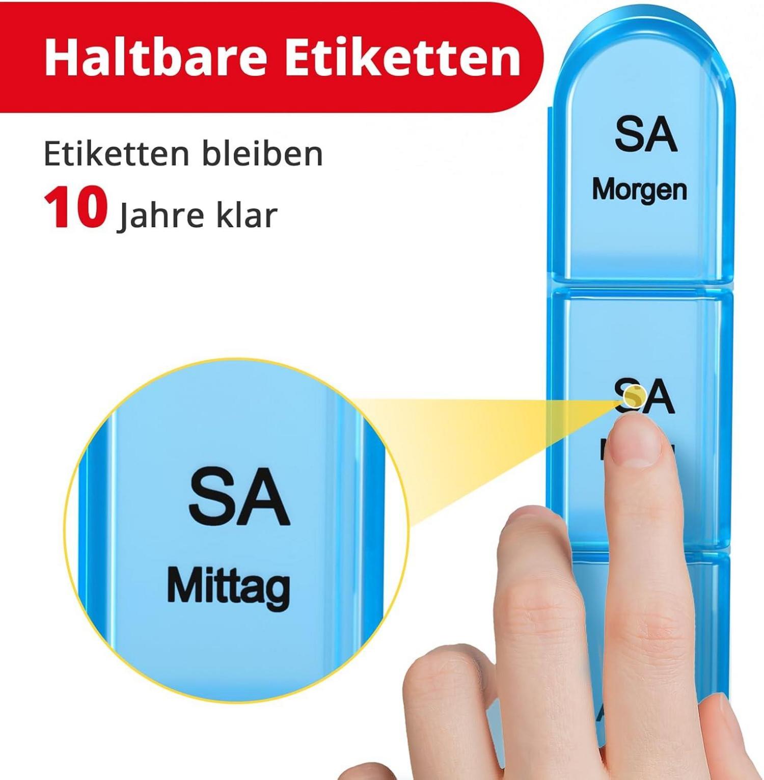 Tablettenbox 7 Tage Pillendose Reisegeeignet 3 Fächer Luftdicht Schwarz