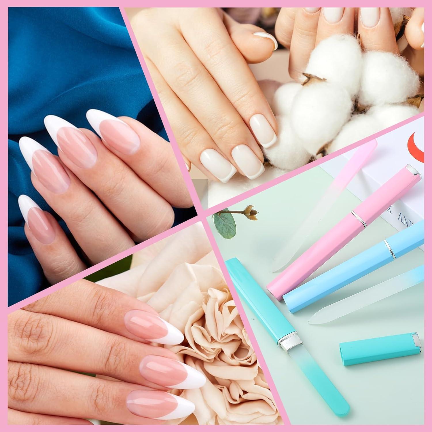 3er Set Glasfeilen für Nägel in verschiedenen Farben - Hochwertige Glasnagelfeilen für Maniküre und Nagelpflege
