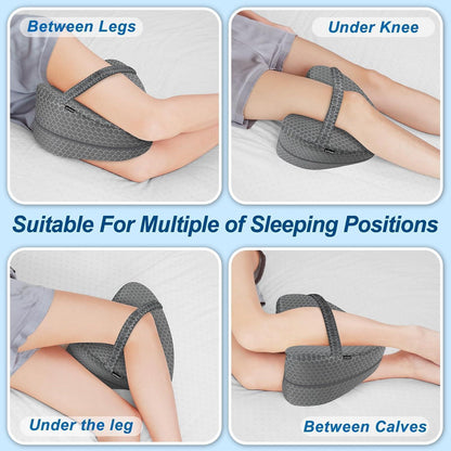 Ergonomisches Kniekissen Memory Foam Seitenschläfer Kissen Grau