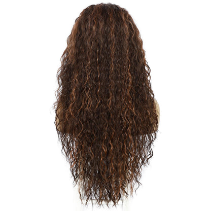 Lockige braune Lace Front Perücke – Schokolade Braun, 26 Zoll