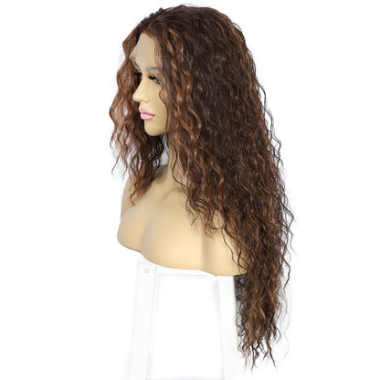 Lockige braune Lace Front Perücke – Schokolade Braun, 26 Zoll