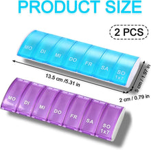 2er Set Pillendose 7 Tage für Vitamine und