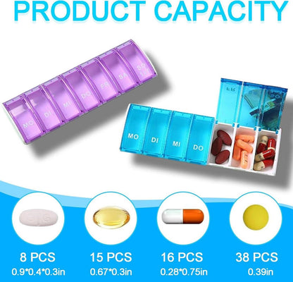 Tablettenbox 7 Tage Pillendose Nahrungsergänzung Unterwegs