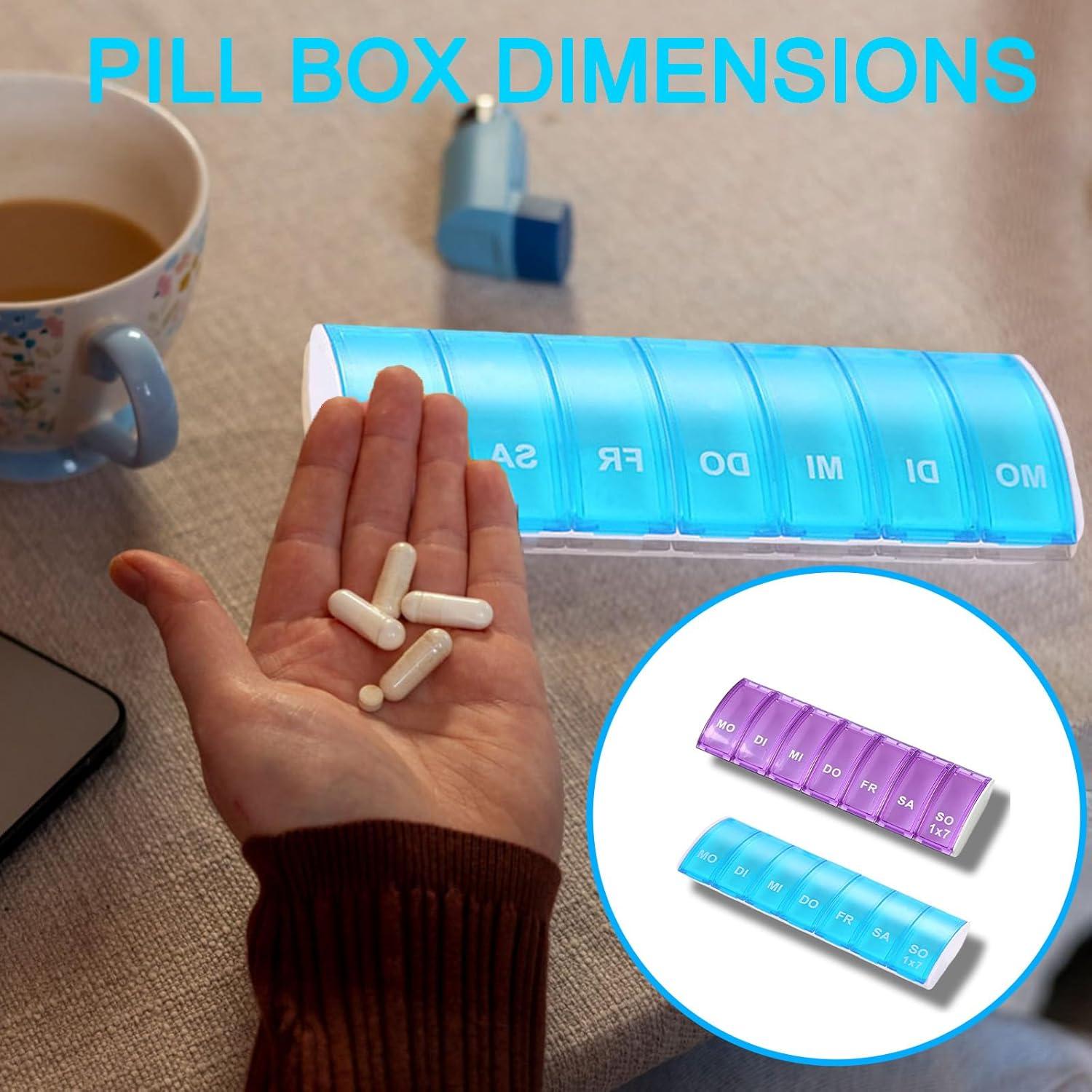 2x Pillendose 7 Tage für Vitamine & Medikamente - Unterwegs