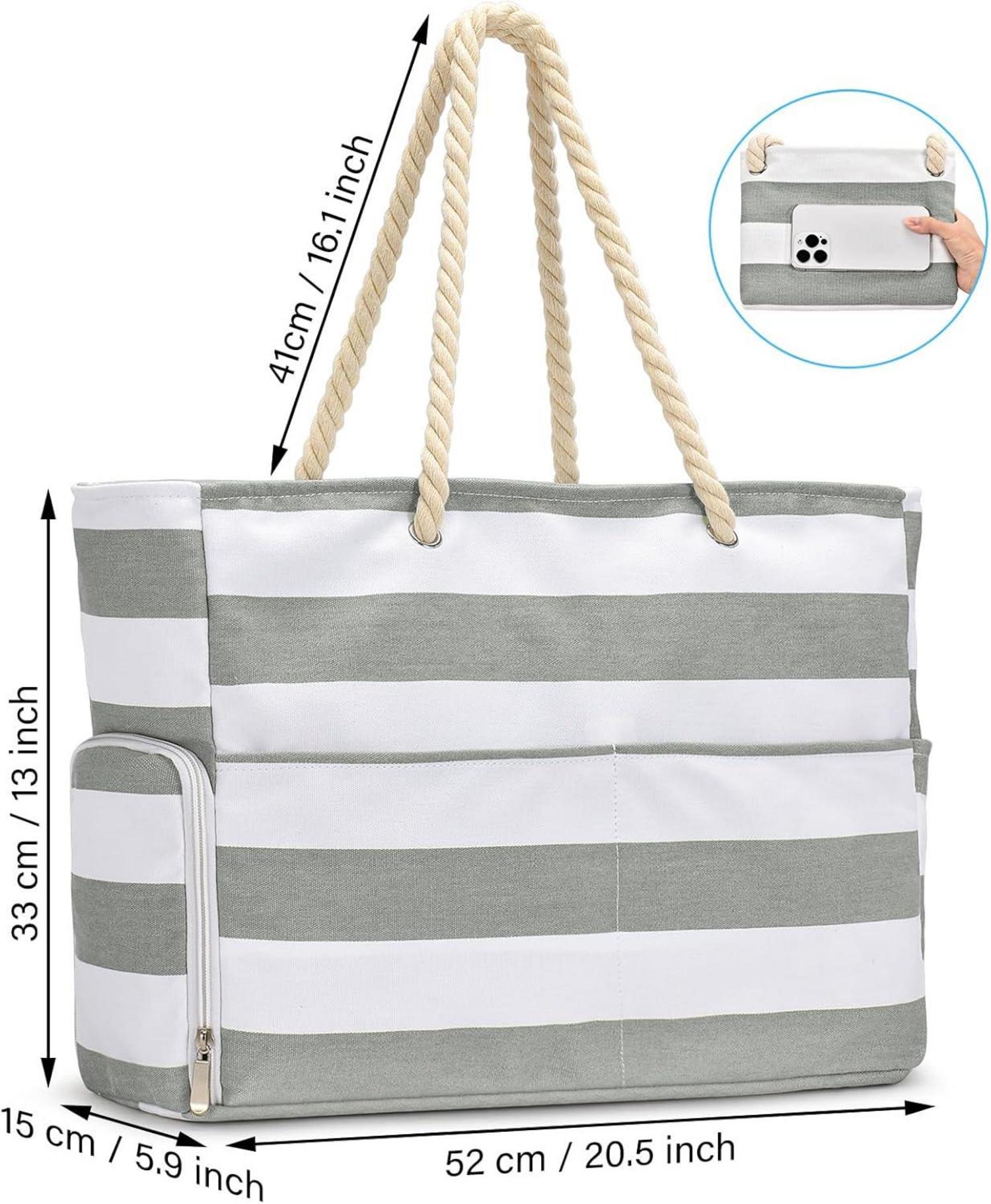 Oscaurt Strandtasche Damen Groß Wasserdicht mit Schuhfach und 8 Fächern
