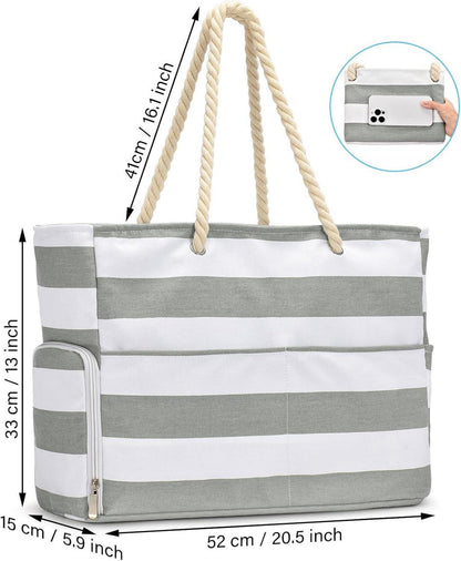 Oscaurt Strandtasche Damen Groß Wasserdicht mit Schuhfach und 8 Fächern