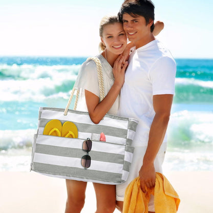 Strandtasche Damen Wasserdicht mit Schuhfach 8 Fächer 52x33x15cm