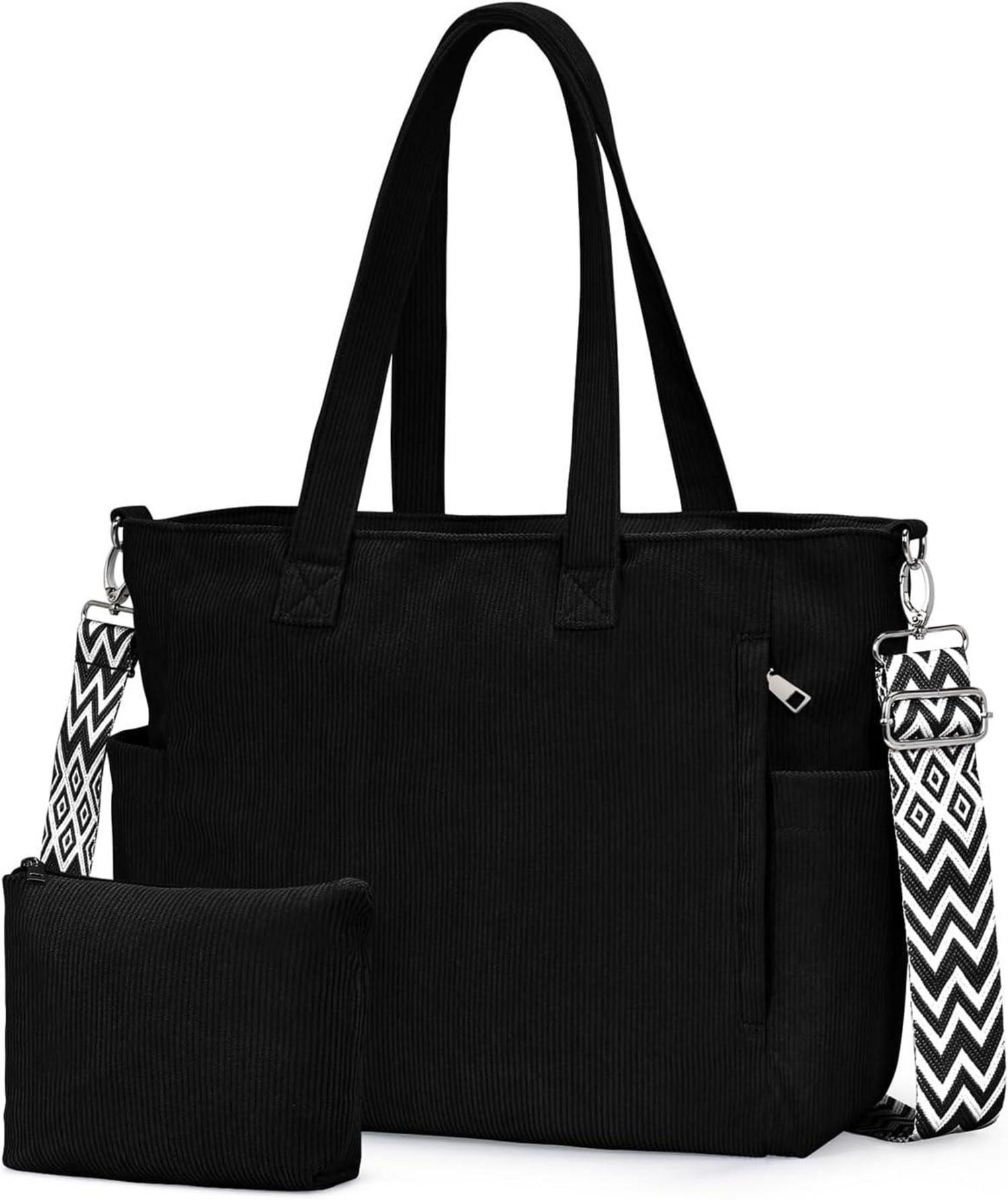Große Cord Umhängetasche Damen Reise Shopper Handtasche