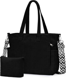 Große Cord Umhängetasche Damen Reise Shopper Handtasche