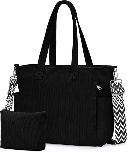 Große Cord Umhängetasche Damen Reise Shopper Handtasche