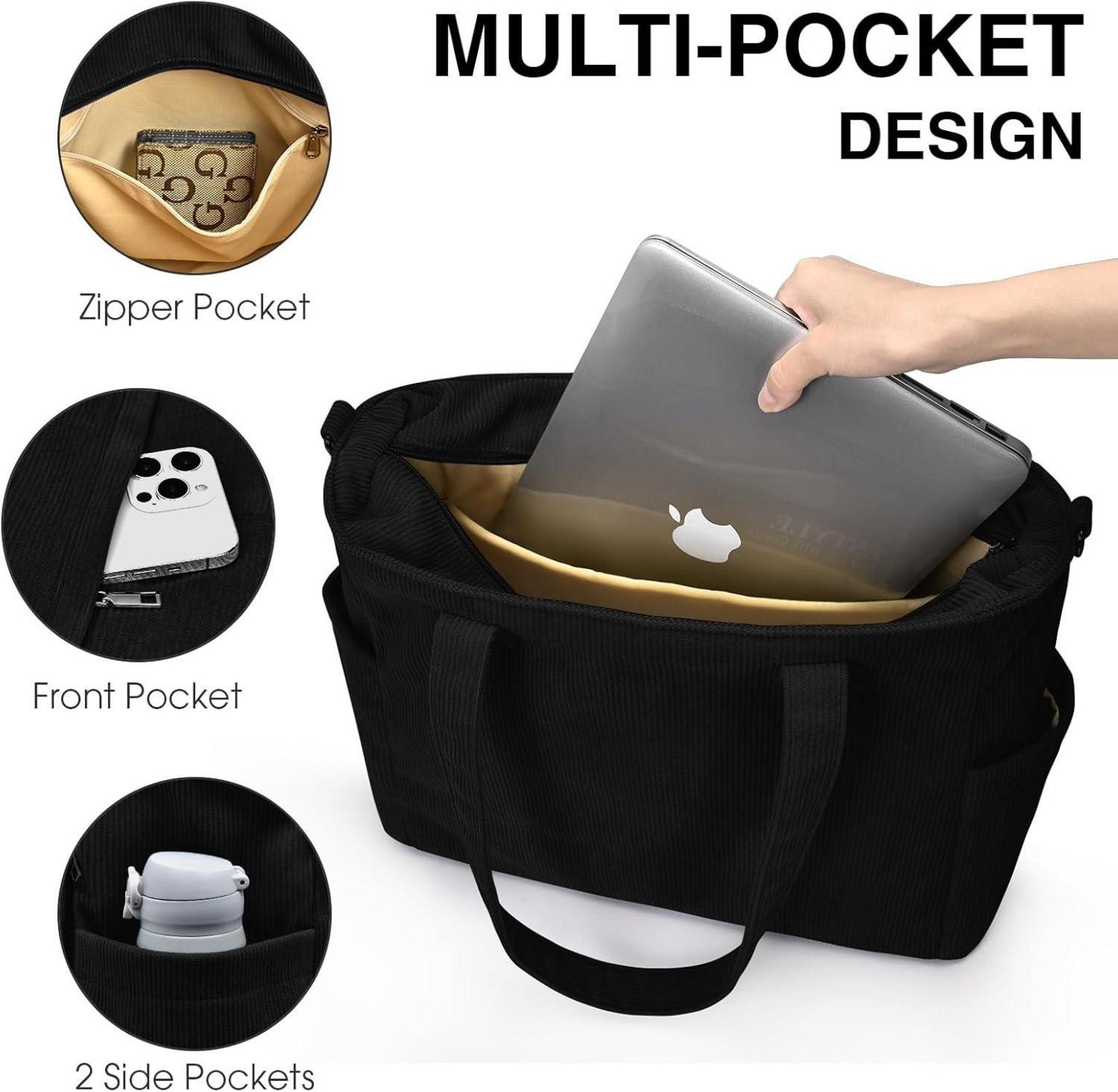 Oscaurt Cord Tote Bag Damen Umhängetasche Groß Reisen Einkaufen