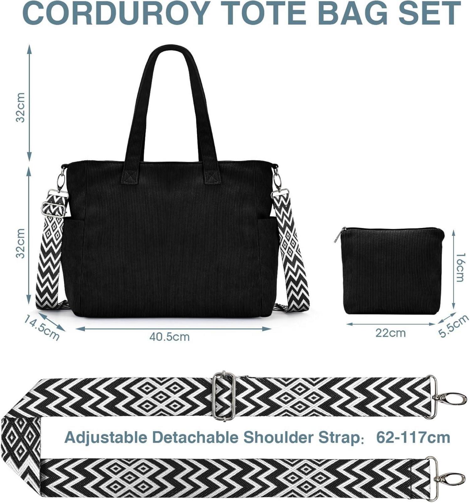 Große Damen Cord Umhängetasche Schultertasche Crossbody Shopper