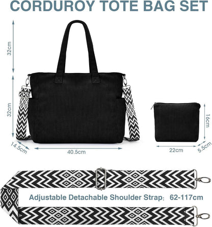 Große Damen Cord Umhängetasche Schultertasche Crossbody Shopper