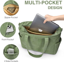 Damen Cord Umhängetasche mit Schultergurt, Große Handtasche