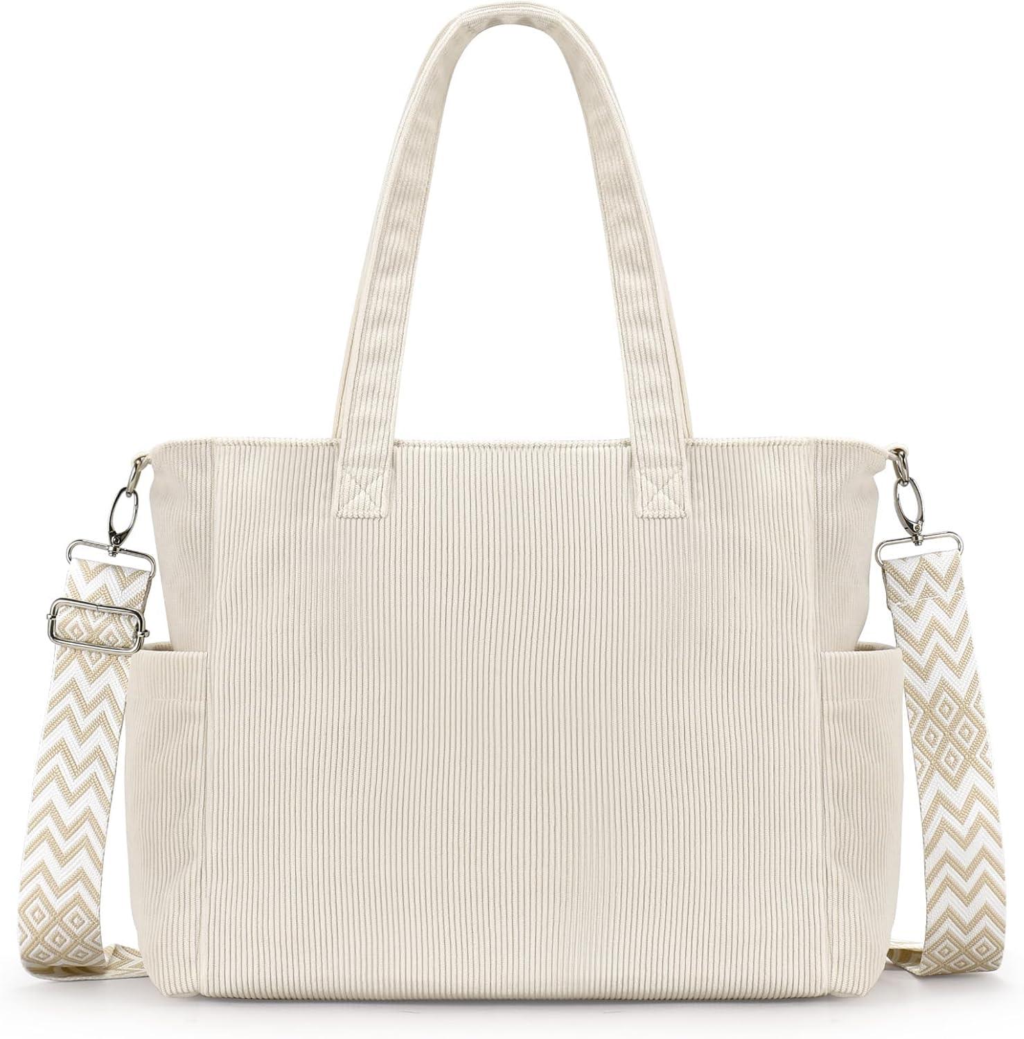 Oscaurt Damen Cord Umhängetasche Groß Shopper Crossbody Tote Bag