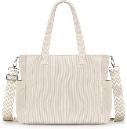 Oscaurt Damen Cord Umhängetasche Groß Shopper Crossbody Tote Bag