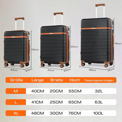 Joyway ABS Hartschalen Trolley Kofferset Reisekoffer 4 Rollen TSA Schloss