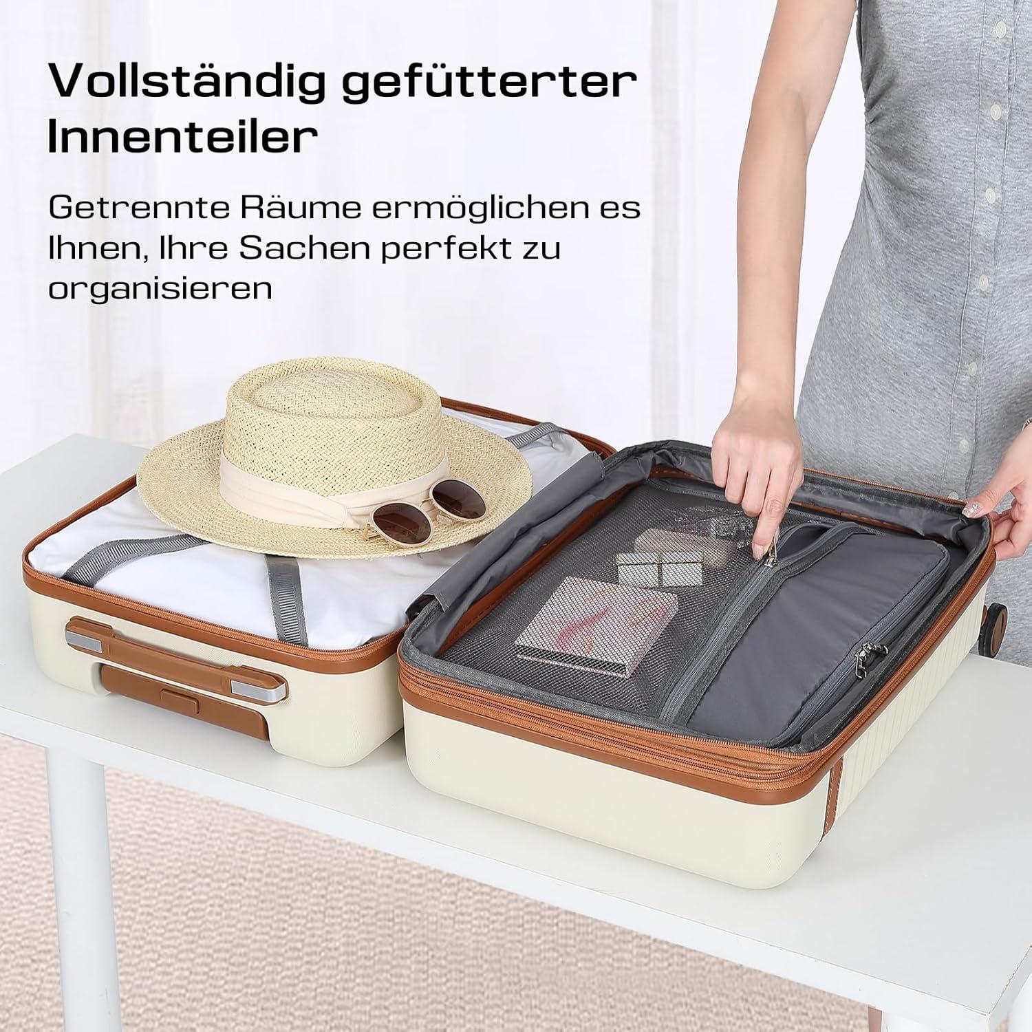 Koffer Trolley Set ABS Hartschalen 4 Rollen TSA Schloss